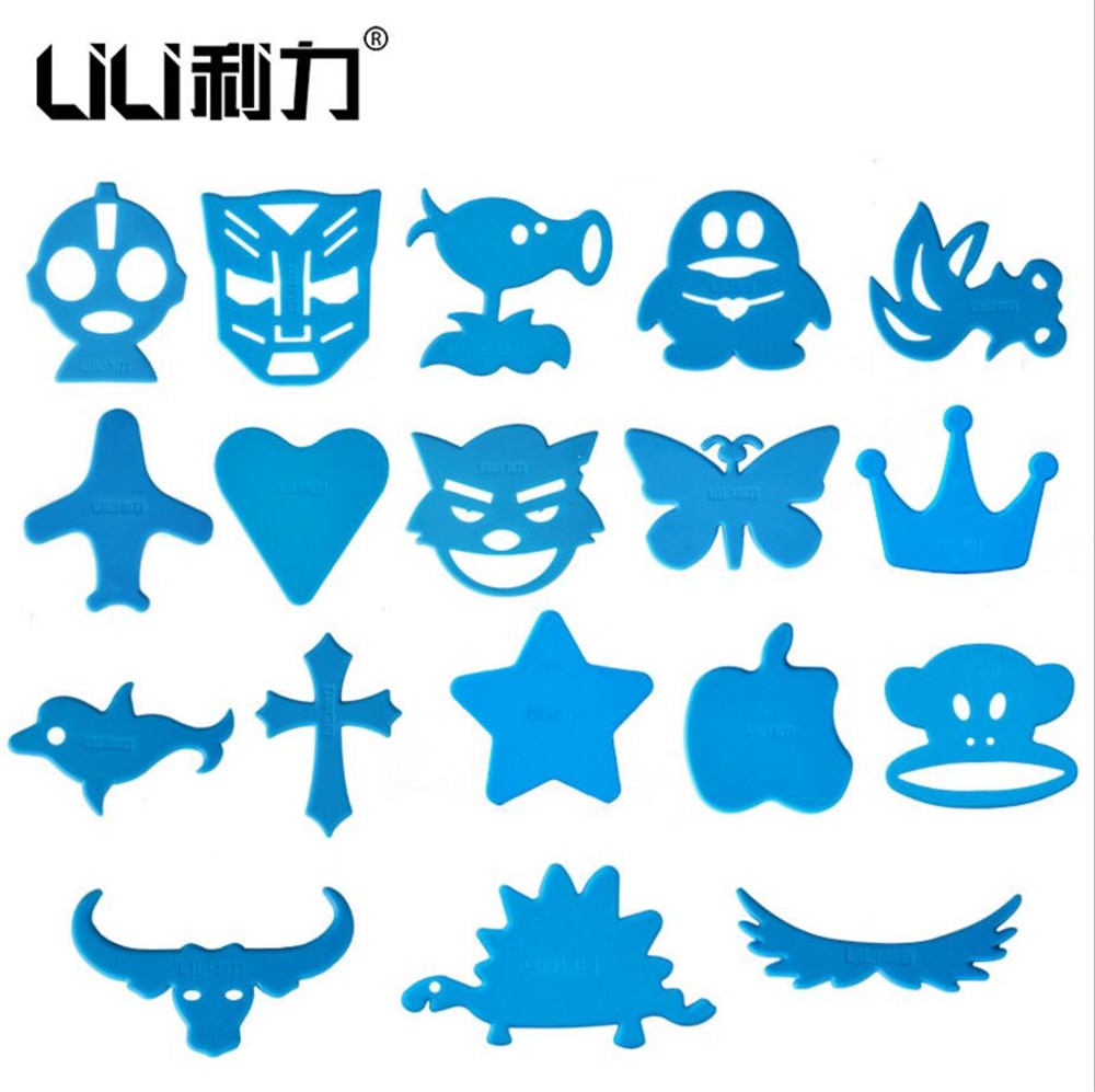 18pcs Stencil Haircut Styling Model for Electric Carving Hair Trimmer Clipper Rechargeable Barber Lettering Styling Accessories