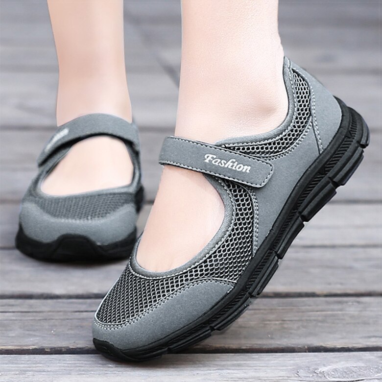 Damesschoenen Ademende gevulkaniseerde schoenen Wit Zapatillas Mujer Superlichte dames casual schoenen Sneakers Dames 2021Dames plat: Donkergrijs / 10