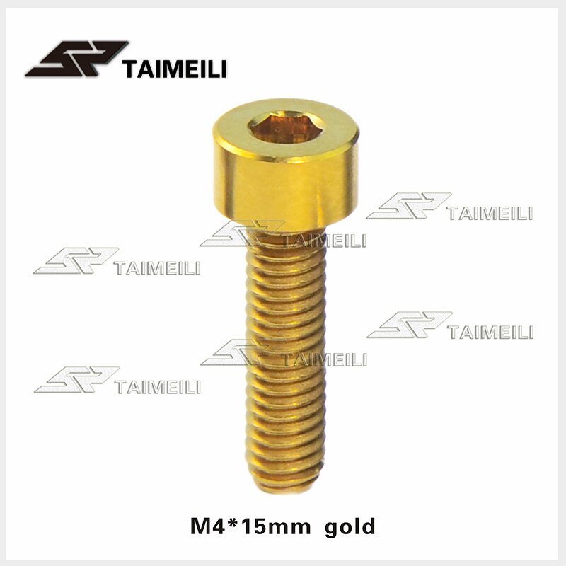 Temaili 1 Stuk/Titanium Legering Schroef Cilinderkop Schroef Materiaal Fiets Gemodificeerde Onderdelen Schroef: M4x15mm / Gold