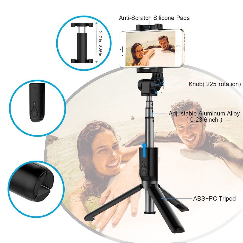 Bluetooth Selfie Stick Met Statief Plastic Lichtmetalen Self Stick Selfiestick Telefoon Smartphone Selfie-Stick Voor Iphone Samsung Huawei