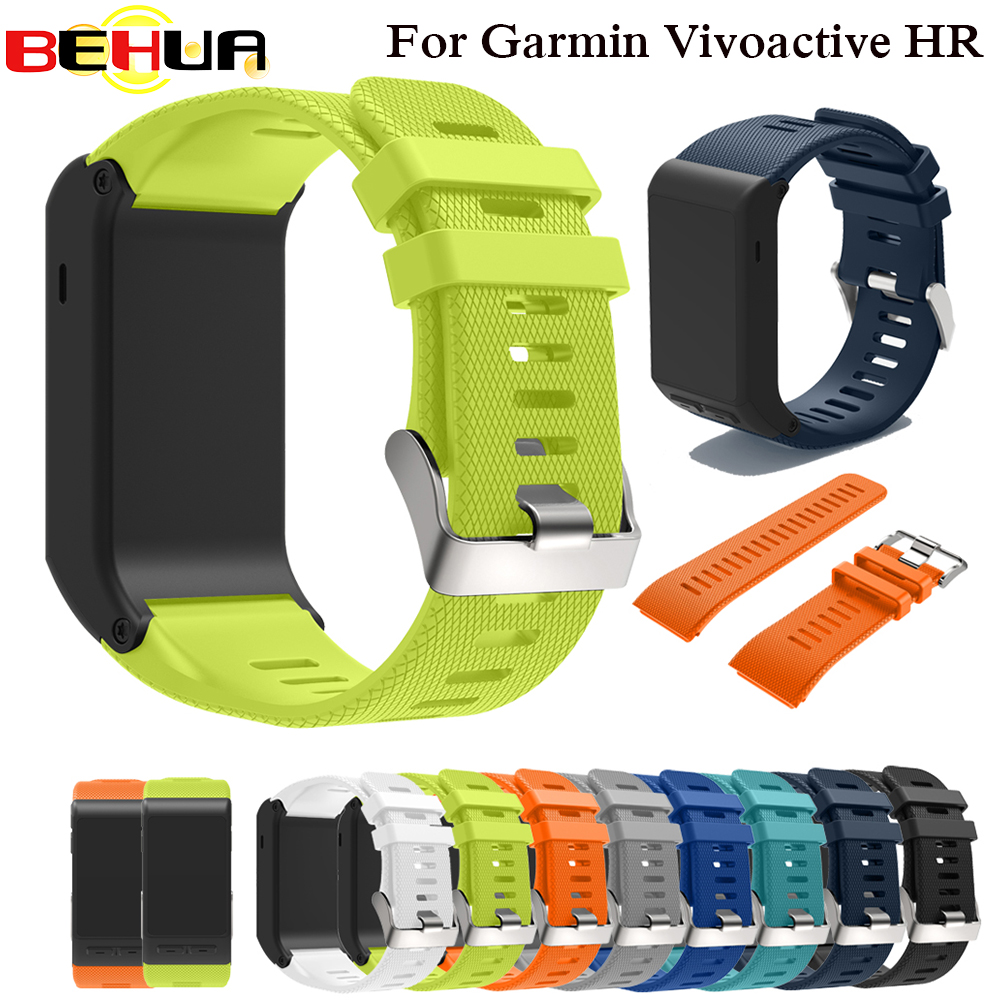 Sport silikonrem för garmin vivoactive hr handledsrem armband band band för garmin vivoactive hr utbytesband armring