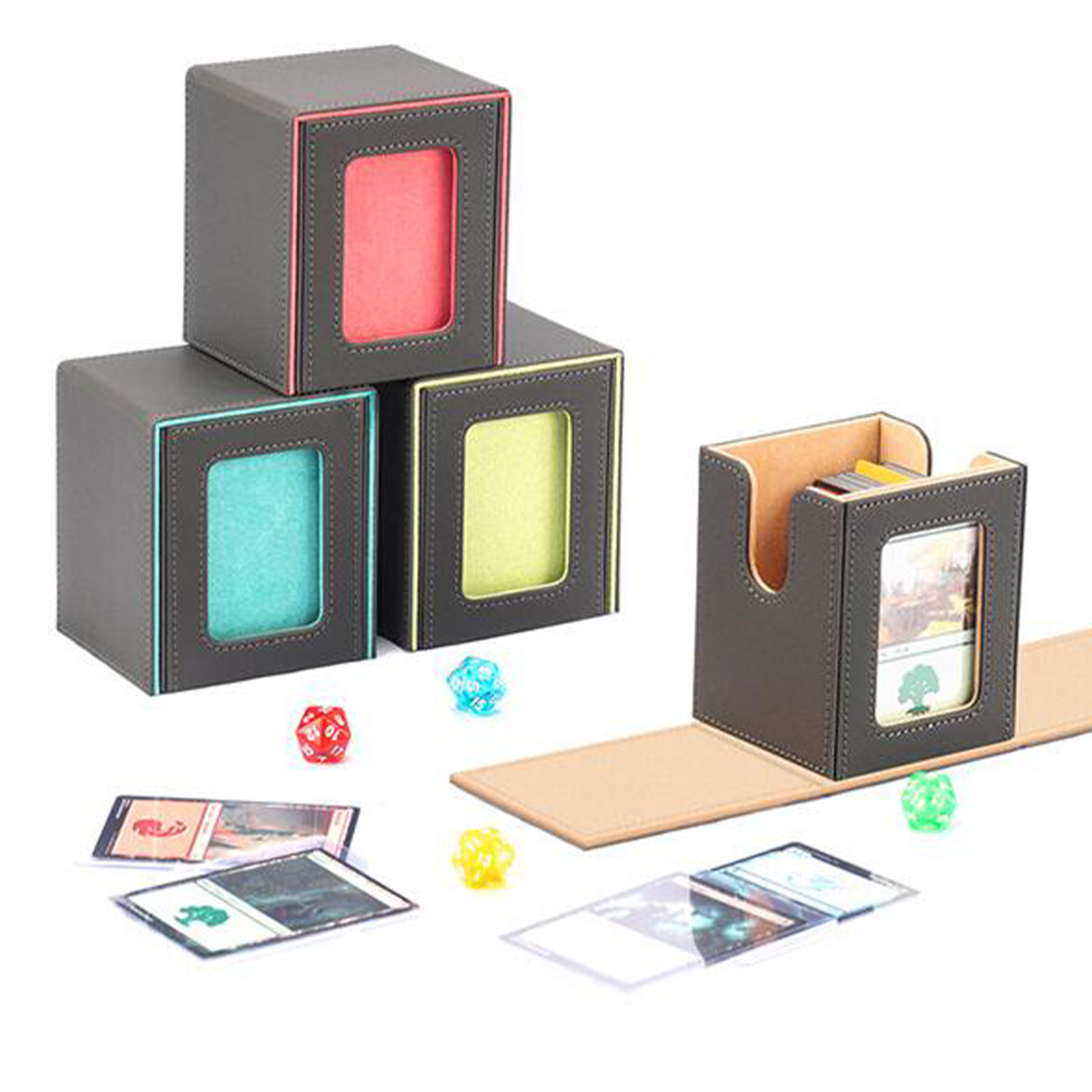 Caja de baraja de cartas coleccionables duradera para organización de almacenamiento TCG OCG Estuche de transporte de tarjetas MTG de coche de juego coleccionable con capacidad para más de 80 o 100 tarjetas