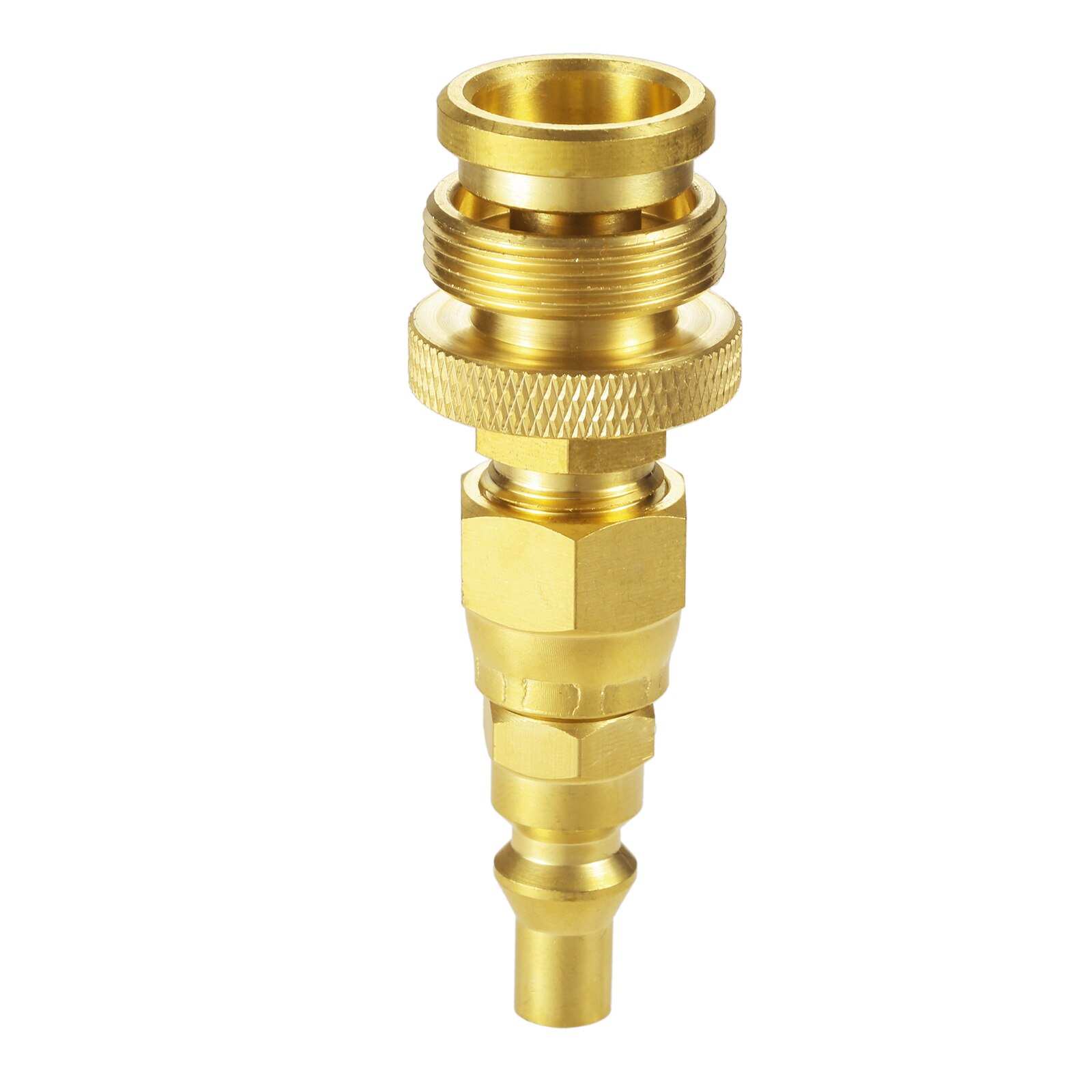 Solid Brass 1lb Propane Disposal Adapter Fitting with 1/4" Quick Connect Disconnect Adaptor for One Pound Camper Grill Stove