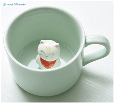 Sweettreats small ceramic milk cup with animals cute cartoon nice three-dimensional heat-resistant celadon: 10