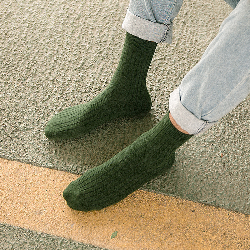 Socks for men cotton solid color crew sock Unisex male mark formelle socks spring summer man casual socks meias