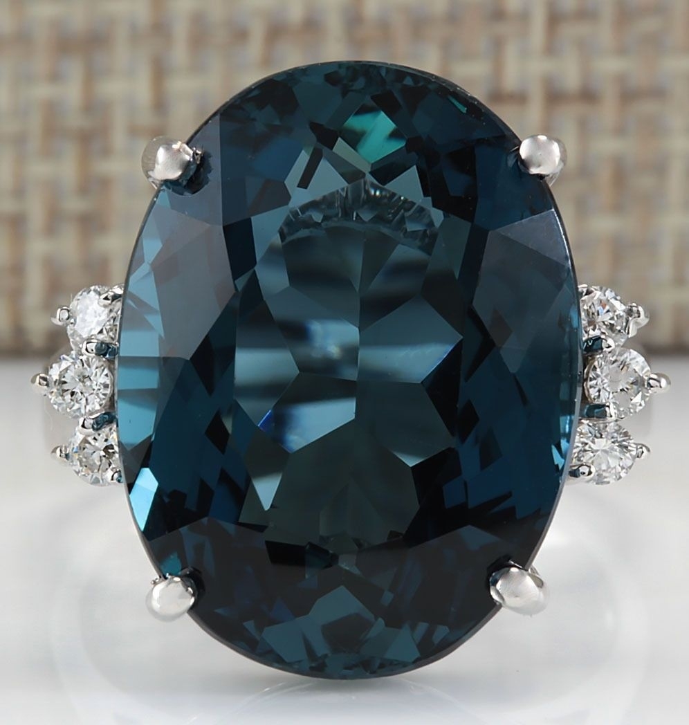 Prachtige Vrouwen Sieraden Ovaal Geslepen Zirkoon Bruidsringen voor Bruiloft Verlovingsfeest Set Maat 5 6 7 8 9 10 11 12: 6 / Inkt blauw