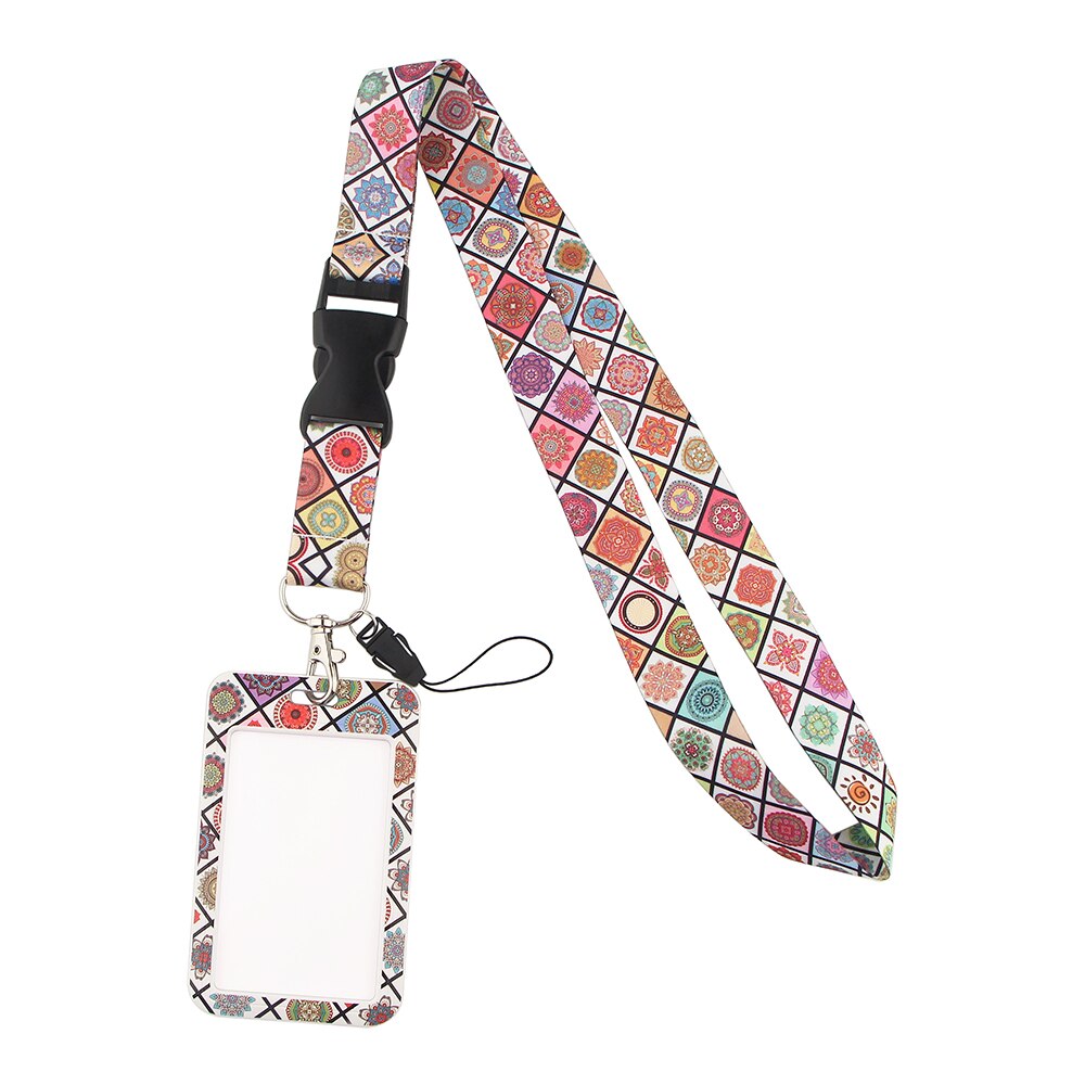 CB895 Starry Sky Rainbow Lanyard Detachable Multifunction Strap ID Card Key Ring Holder DIY Cell Phone Lanyard Strap