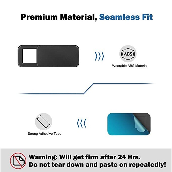 Webcam Cover, Slide Camera Privacy Cover for Laptop, Tablet, MacBook Pro, Mac Mini, Computer, Smartphone: 6pieces