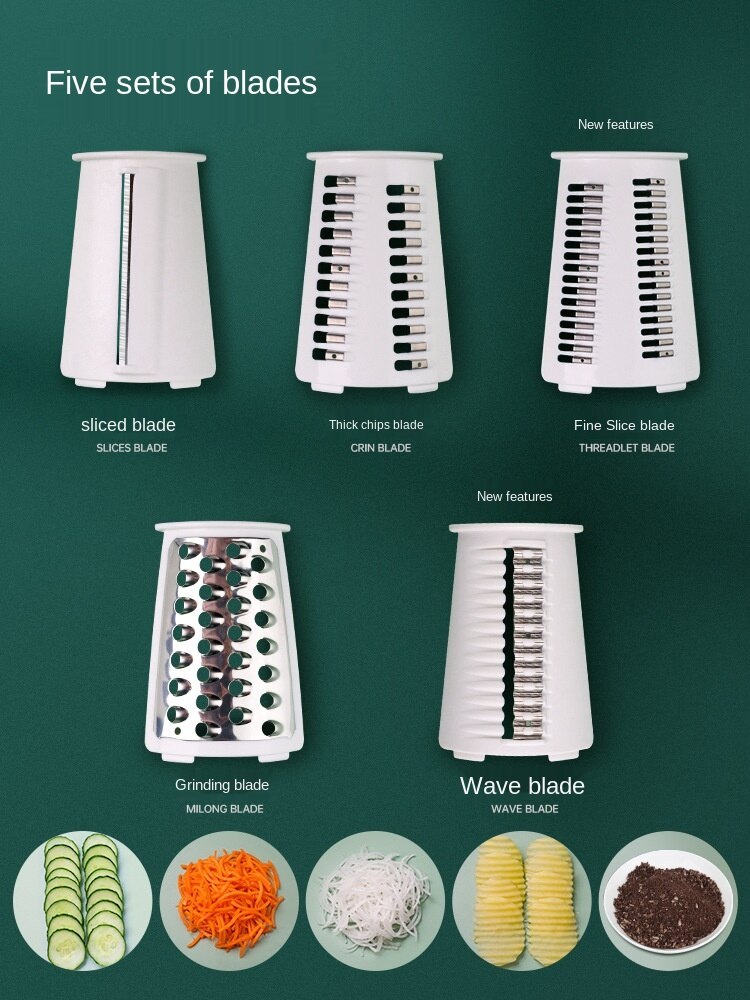 Multifunctional chopper hand roller rotary planer potato slicer