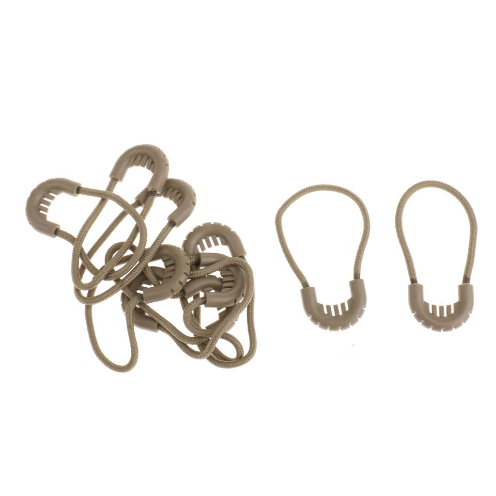 10x Zipper Pulls Cord Rope Ends Lock Zip Slider For DIY Clothing/Bags Garment Black Apparel Accessories Replacement