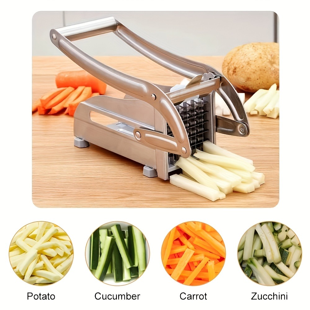 French fry cutter with 2 blades, stainless steel fry cutter, fry slicer, fry cutter for pressing fries