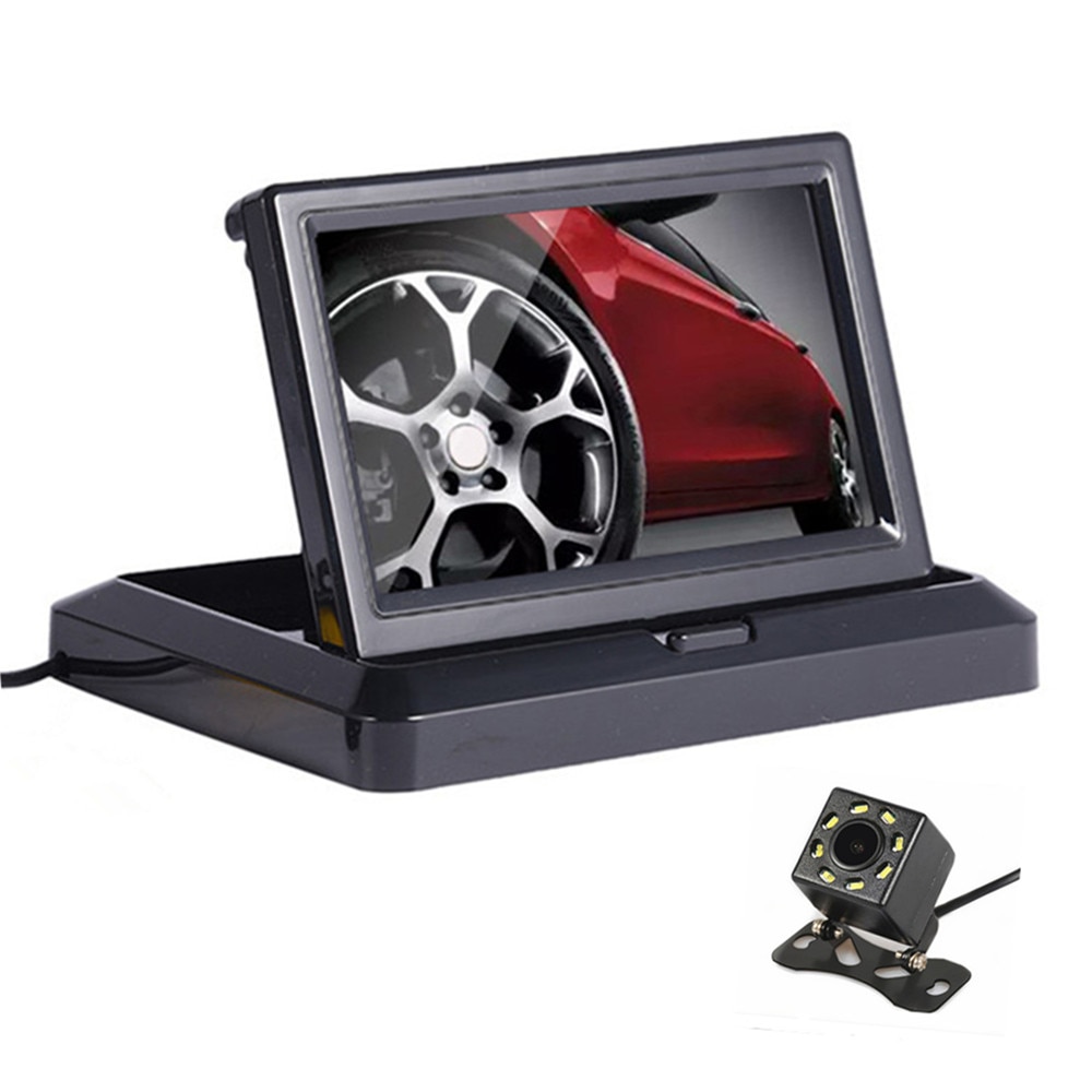 Opvouwbare Auto Monitor 5 "TFT LCD-KLEURENSCHERM HD800 * 480 Reverse parking assistance, achteruitrijcamera optioneel