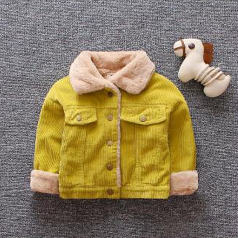Kinderen Jongens Meisjes Warme Jas Lange Mouw Effen Kleur Herfst Baby Jas Dikker Bovenkleding Casual Aby Meisje Kleding Wint