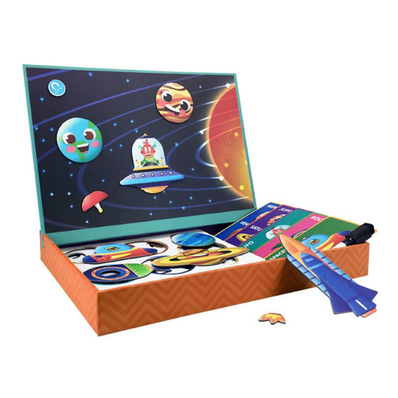 Wooden Magnetic Puzzle Character/baby Dressing/transportation/circus Dressing Boxed Educational Toy Puzzles