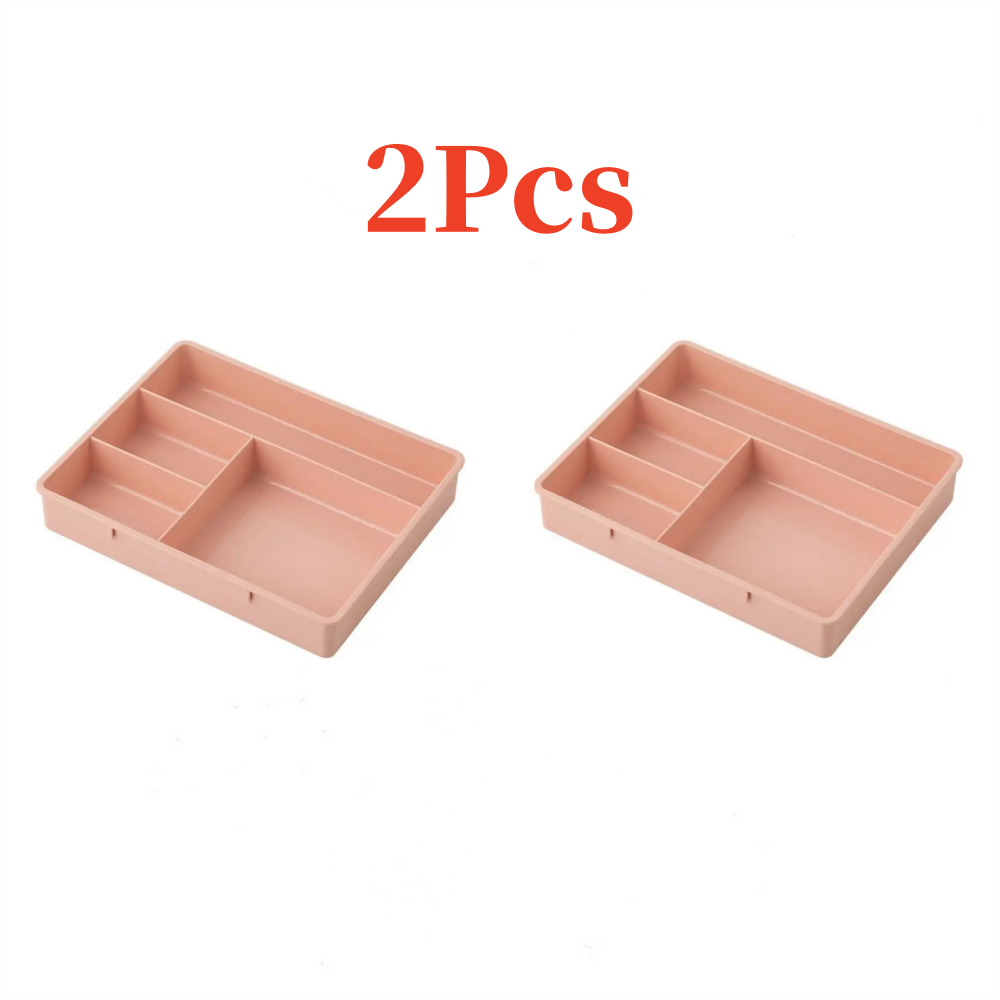 Bureau Lade Organizer Bureau Diversen Briefpapier Opbergdoos Bak Cosmetica Make-Up Organizer Home Office Lade Divider Container: Zilver