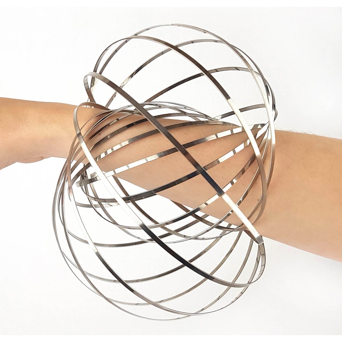 Slinky Rvs Arm Set, Pull, Pass, Wiel, Jongleren, Fun, Creatieve, kinetische Speelgoed, Spel, Games, Speelgoed, Speelgoed