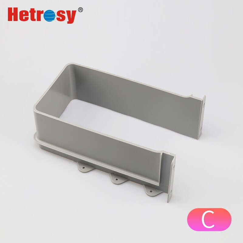 Hetrosy Hardware Plastic U Shape Drawer Slot Accessories Under the Sink For Cabinet Drawer Waterproof Baffle Fittings: C Type Grey