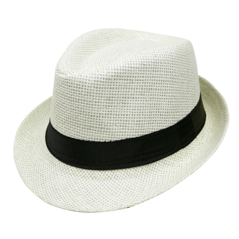 Sommer stil barn solhat strand trilby sol hatstraw panama hat forboy girlfit til børn børn 54 cm