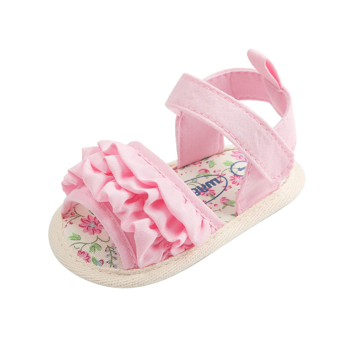 Pasgeboren Baby Zomer Sandalen Meisjes Bloem Peuter Schoenen Flats Sandalen Prinses Leuke Strand Schoenen Rubberen Zool Antislip Crib schoenen: Roze / 7-12 Months