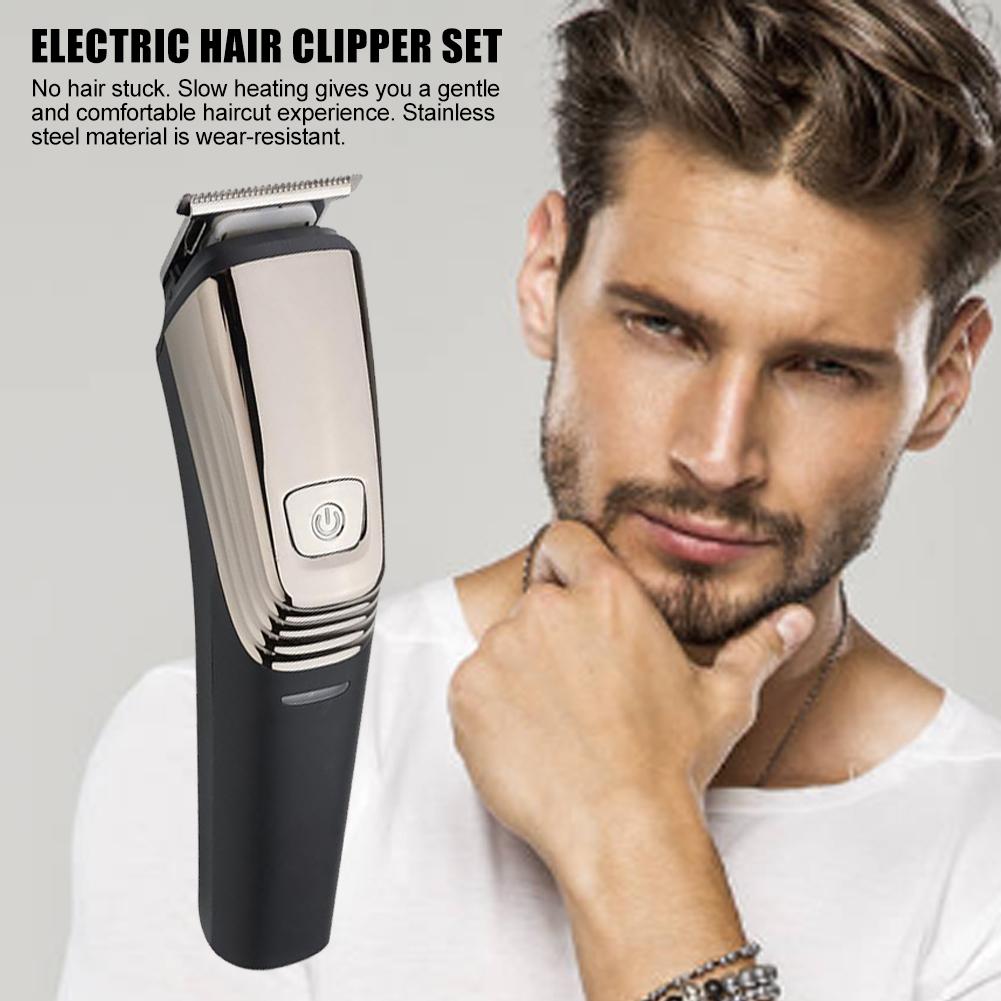 Tondeuse à barbe professionnelle étanche, rechargeable par USB, rasoir électrique pour couper les cheveux