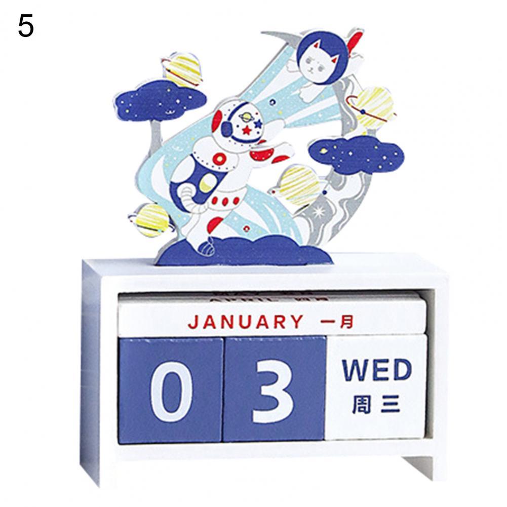 Useful Perpetual Calendar Rotatable Decorative Lightweight Cute Whale Deer Cartoon Perpetual Calendar: 5
