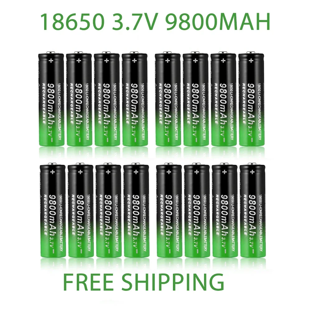 18650 Taschenlampe 3,7 V 9800 mAh wiederaufladbarer Lithium-Ionen-Akku für Taschenlampen-Scheinwerfer