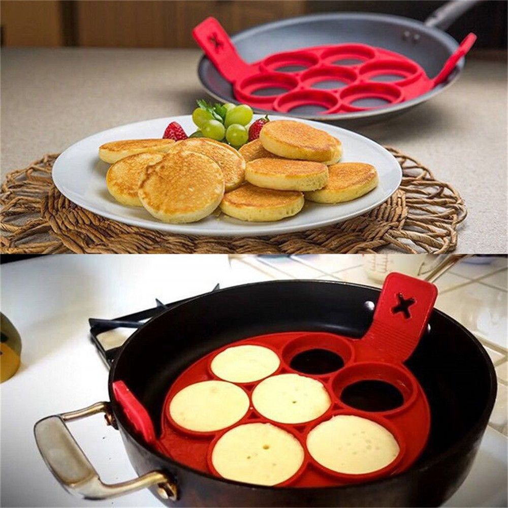 Non Stick Fantastische Ei Pannenkoek Maker 1Pcs Siliconen Ring Keuken Bakken Omelet Mallen Flip Fornuis Ei Ring Mold Pan gereedschap