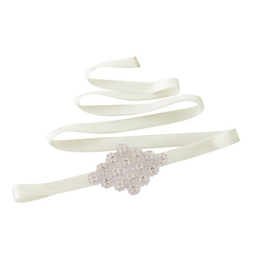 Trixy  s10 diamanten riemen bruidsriem strass riem sjerpen trouwjurk riem avondjurk riem chique riem voor vrouwen huwelijk: Gebroken wit