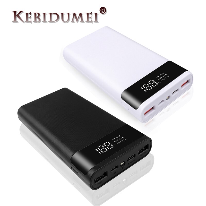 Kebidu Portable 5V 6x18650 Power Bank Battery Box Shell Case DIY Type-C Micro USB Fast Charging Mobile Phone Charger Box Case