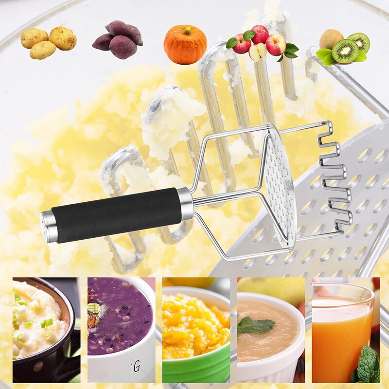 Double-layer Potato Masher Press Mashed Potatoes Wavy Pressure Ricer Fruit Vegetable Press Crusher Kitchen Accessories