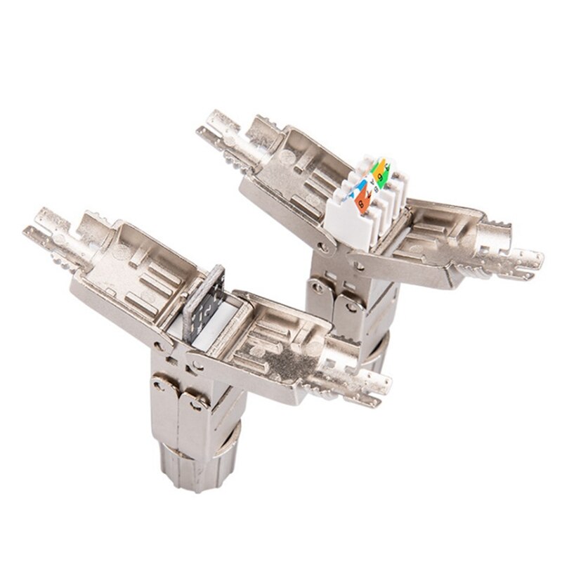 Cat7 Cable Extender Connection Adapter Connection Box RJ45 Lan Cable Extension Connector Fully Shielded Tool-Free Cat7