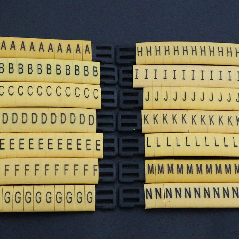 330PCS black on yellow Route Marker Kit K-Type Cable marker tags cable number markers for cables to A to Z numbers 0 to 9