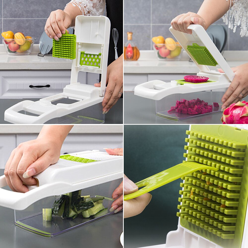 Zestaw robić krojenia warzyw, Julienne, krojenie, kuter, tarka, siekanie, przybory kuchenne, wielofunkcyjna kuchenka
