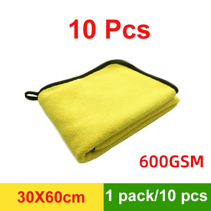 Microfiber Towel Car Microfiber Cloth Wash Towel Microfiber Cleaning Cloth Car Wash Drying Towel Auto Detailing: 30x60x10pcs
