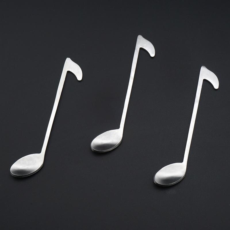 Nota Musical de acero inoxidable, cuchara de café, cucharón de Metal para postre, cucharas de miel, cuchara de té para tazón taza, herramientas de cocina