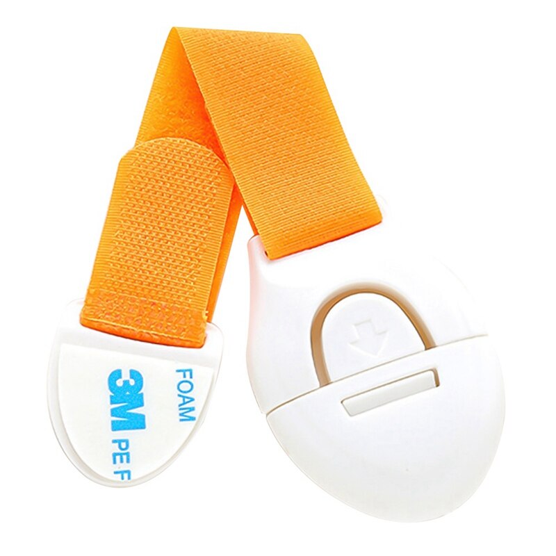 Cerradura de armario de seguridad para chico y bebé de 2 piezas, cerradura de bloqueo para cajones de chico s, Pestillos de rayas de plástico para refrigerador y puertas de taquillas: Naranja