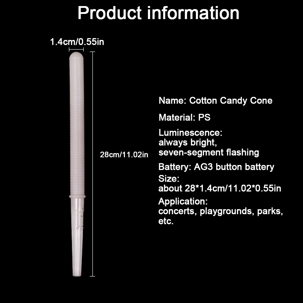 Cotton Candy Cones Colorful Glowing Luminous Sticks Cotton Candy Bar Cotton Candy Stick Party Supplies