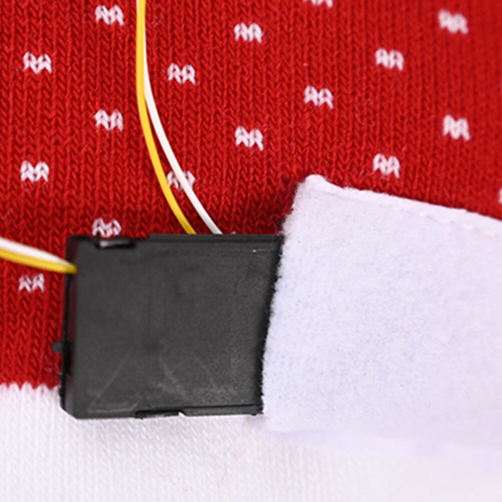 1 st färgglad led ljus julhatt snögubbe tecknat mönster lysande stickad mössa för barn vuxen julfest fest