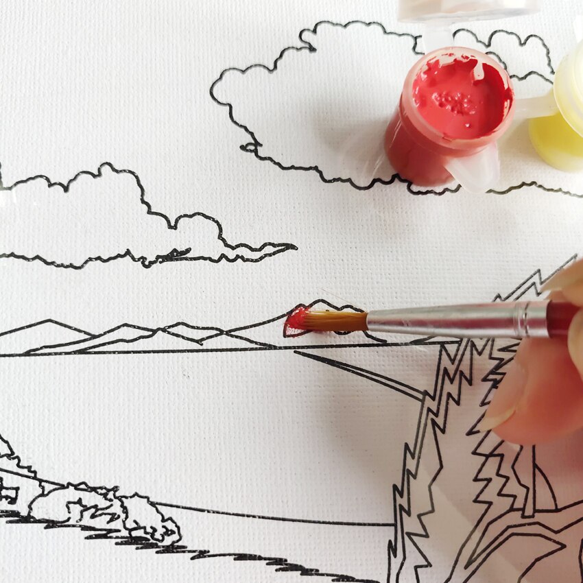 8x8Inch Sketchpad Line Drawing Canvas 20x20 Cm Pattern Random For Kids Or Students Oil And Acrylic Learning Paint Board