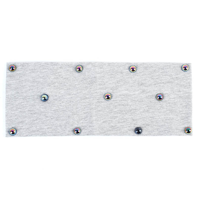 Geebro Frühling frauen Flache Baumwolle Stirnband Regenbogen Farbe Perlen Stirnbänder für Mädchen dehnbar Haarband Turban wickeln: Armee Grün