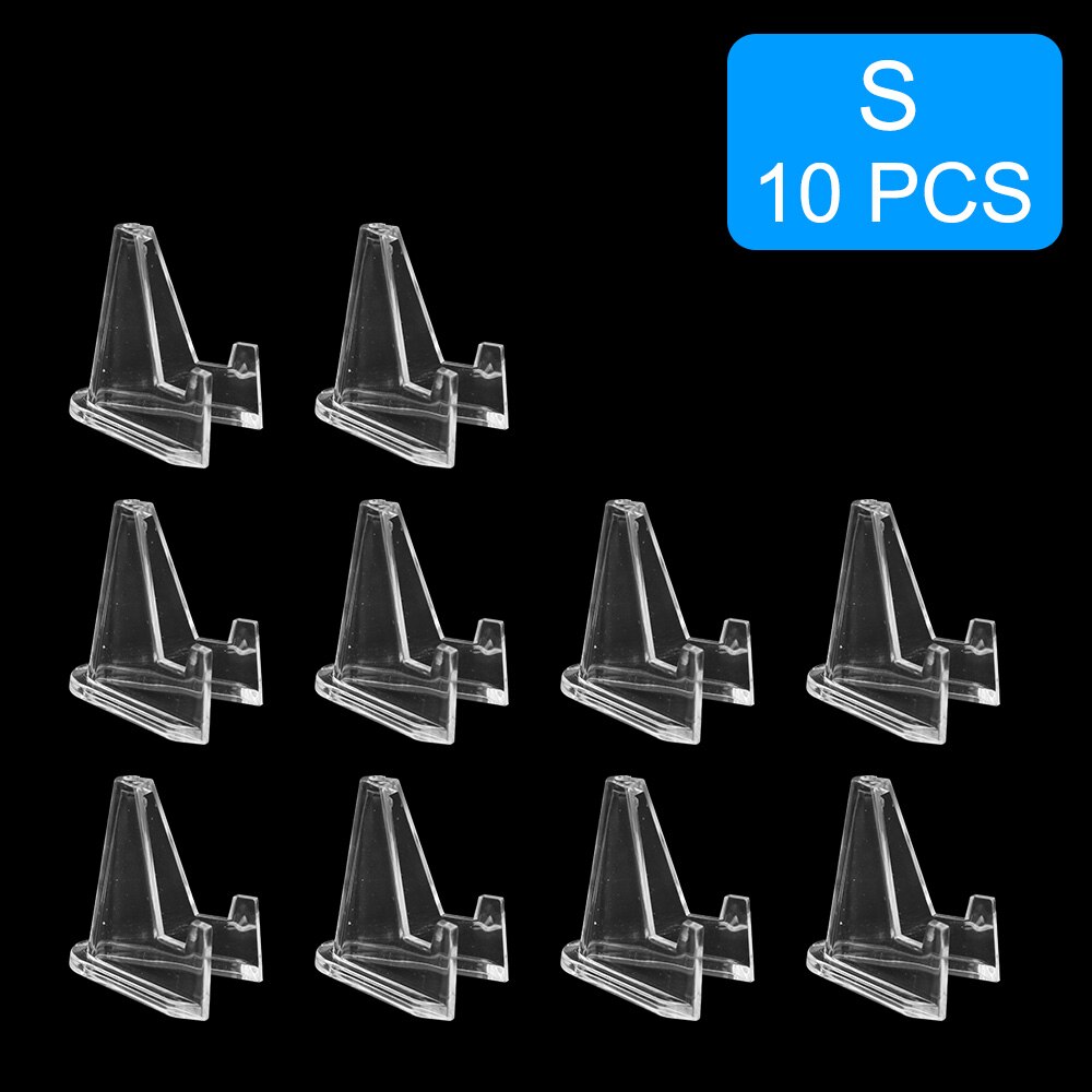 HILIFE Collection Coin Storage Rack Postcard Display Medal Shelf 10pcs Mini Coin Display Easel Holder Acrylic Stands: 10Pcs Clear Small