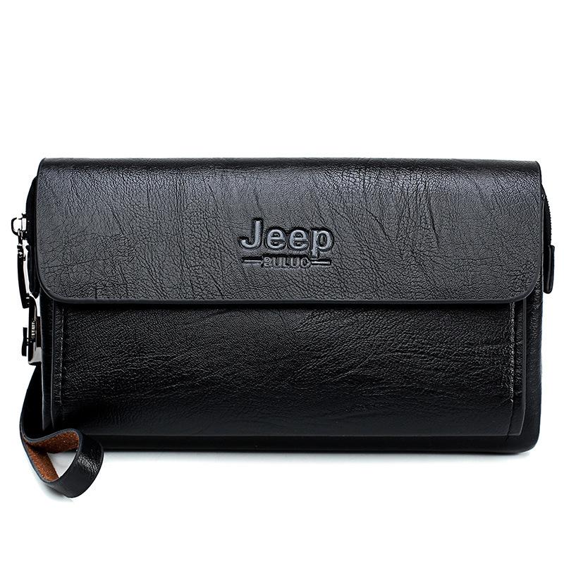 Stöldskydd lösenord lås herr plånbok herr clutch väska lyx plånbok företag manlig telefon plånbok carteras carteira masculina: Svart