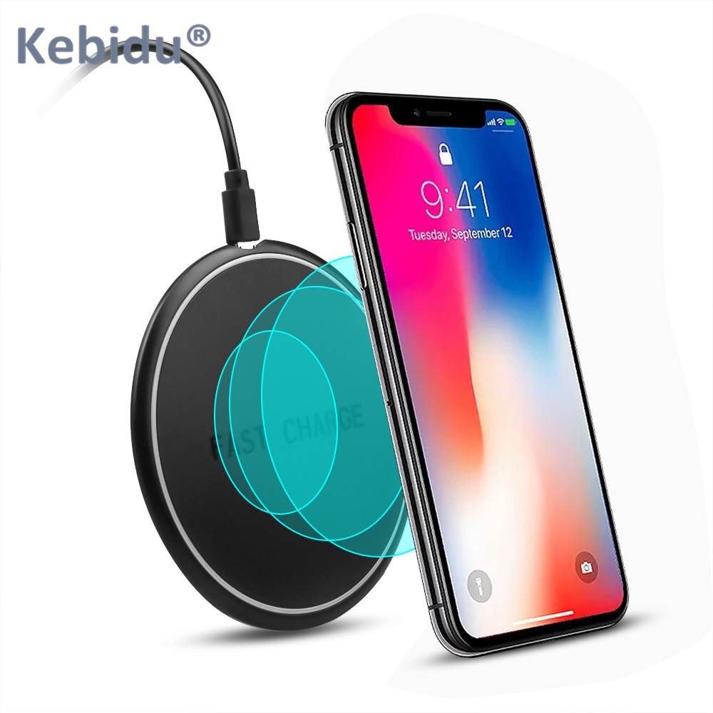 Kebidu Drahtlose Ladegerät Runde Ladung Pad für iPhone X Xs Max XR 8 Plus Samsung Galaxis Hinweis 8 S8 S7 s6 Rand Qi-Fähigen Gerät