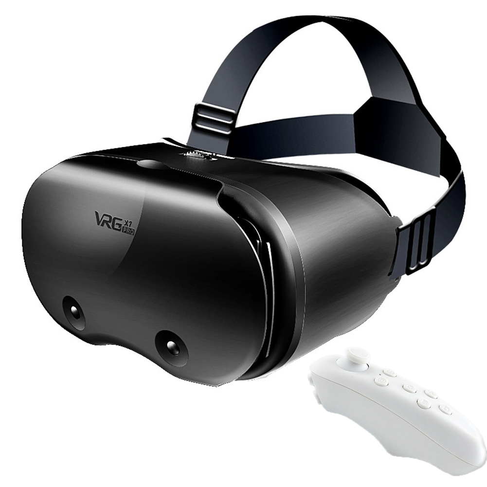 VRG Pro X7 3D VR Headset Smart Virtual Reality Glasses Helmet for 5-7 Inches Android iPhone Smartphones Phone Lenses Binoculars