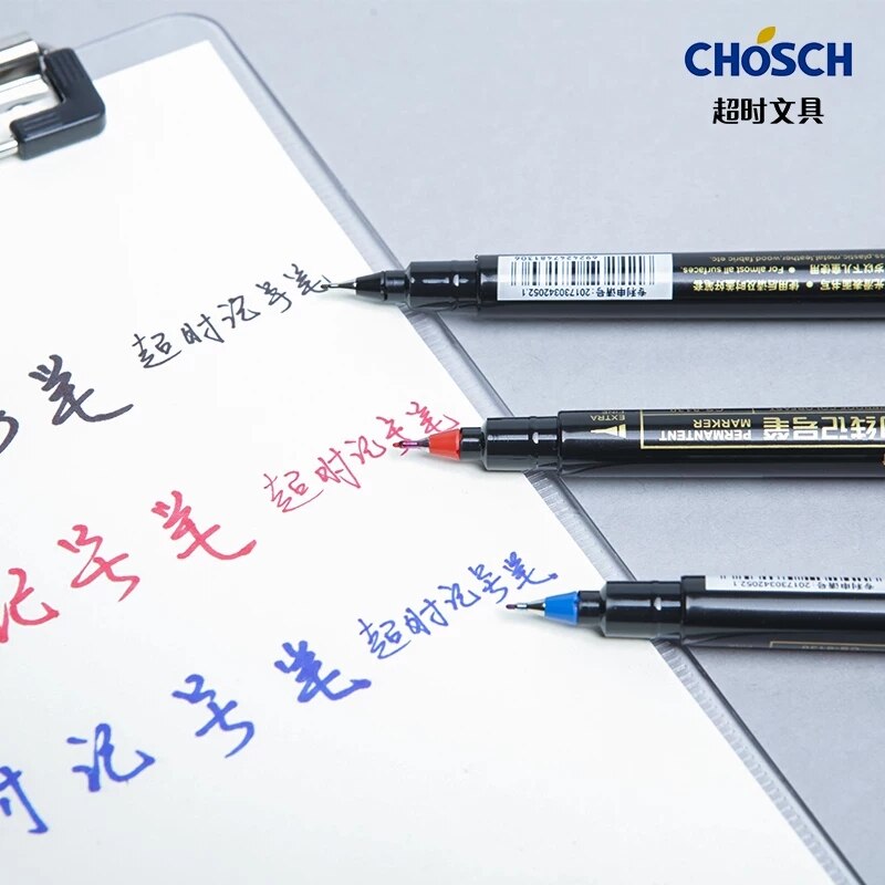 Chosch Twin Tip Permanente Marker Pen Verf Marker Pennen Fijne Punt Waterdichte Inkt Blauw Rode Inkt Voor Tekening Student levert