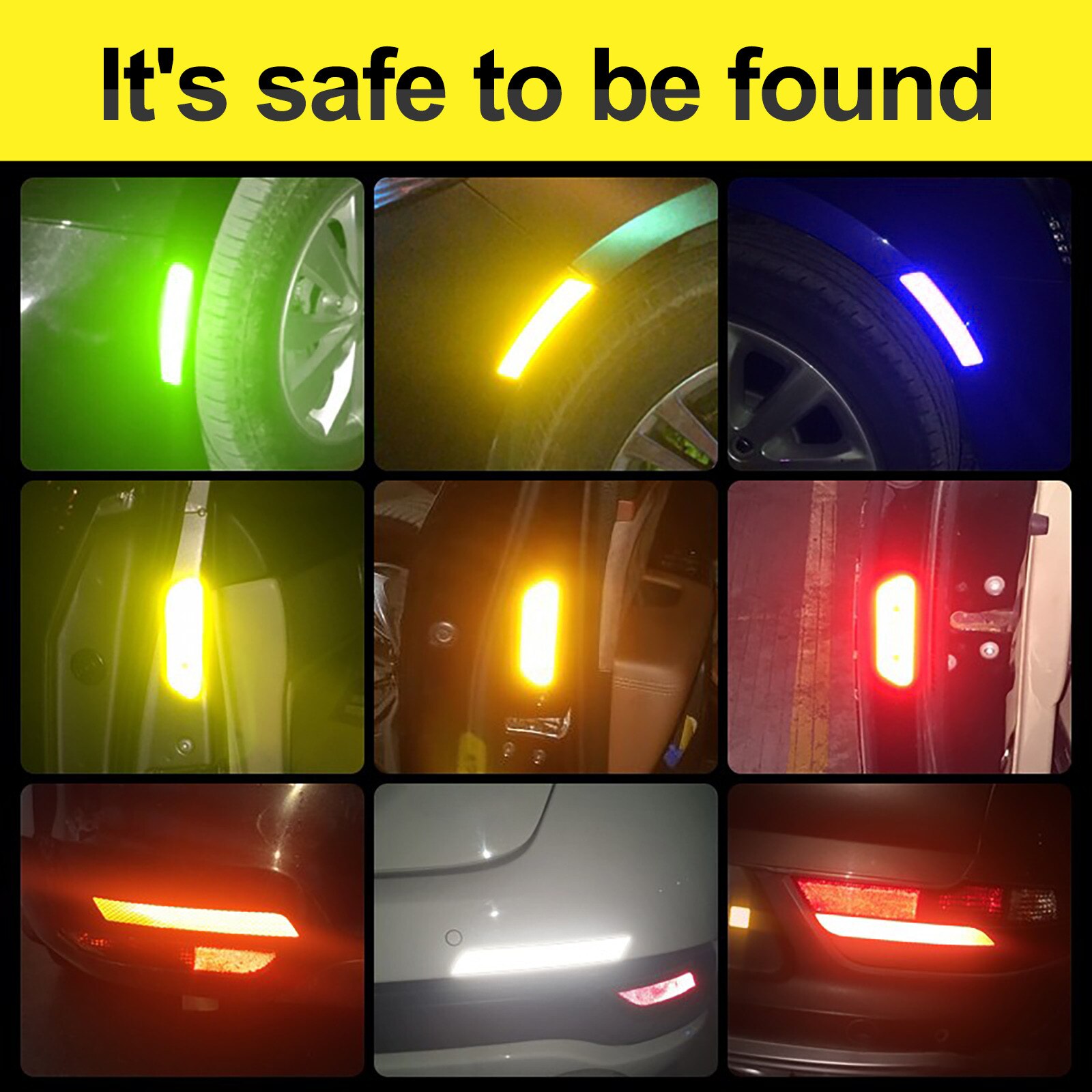 Warning Tape Strip Stickers Warning Light Reflector Protective Sticker Reflective Film Car Safety Mark Reflectiv 300cm X 5cm