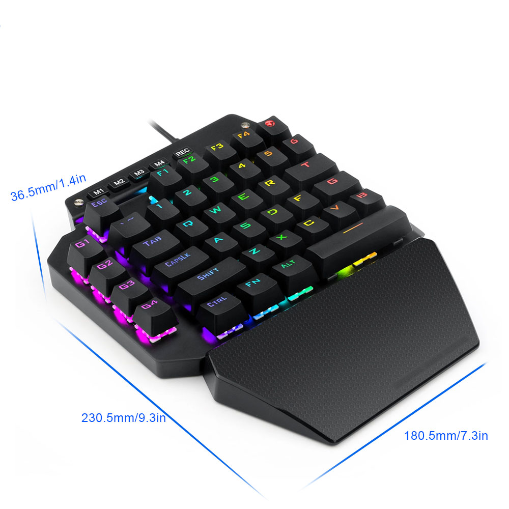 E-YOOSO K700 RGB 44 przewodowa klawiatura gry mechaniczne jednoręcznych czerwony przełącznik programowalny do gier komputerowych FPS/PUBG