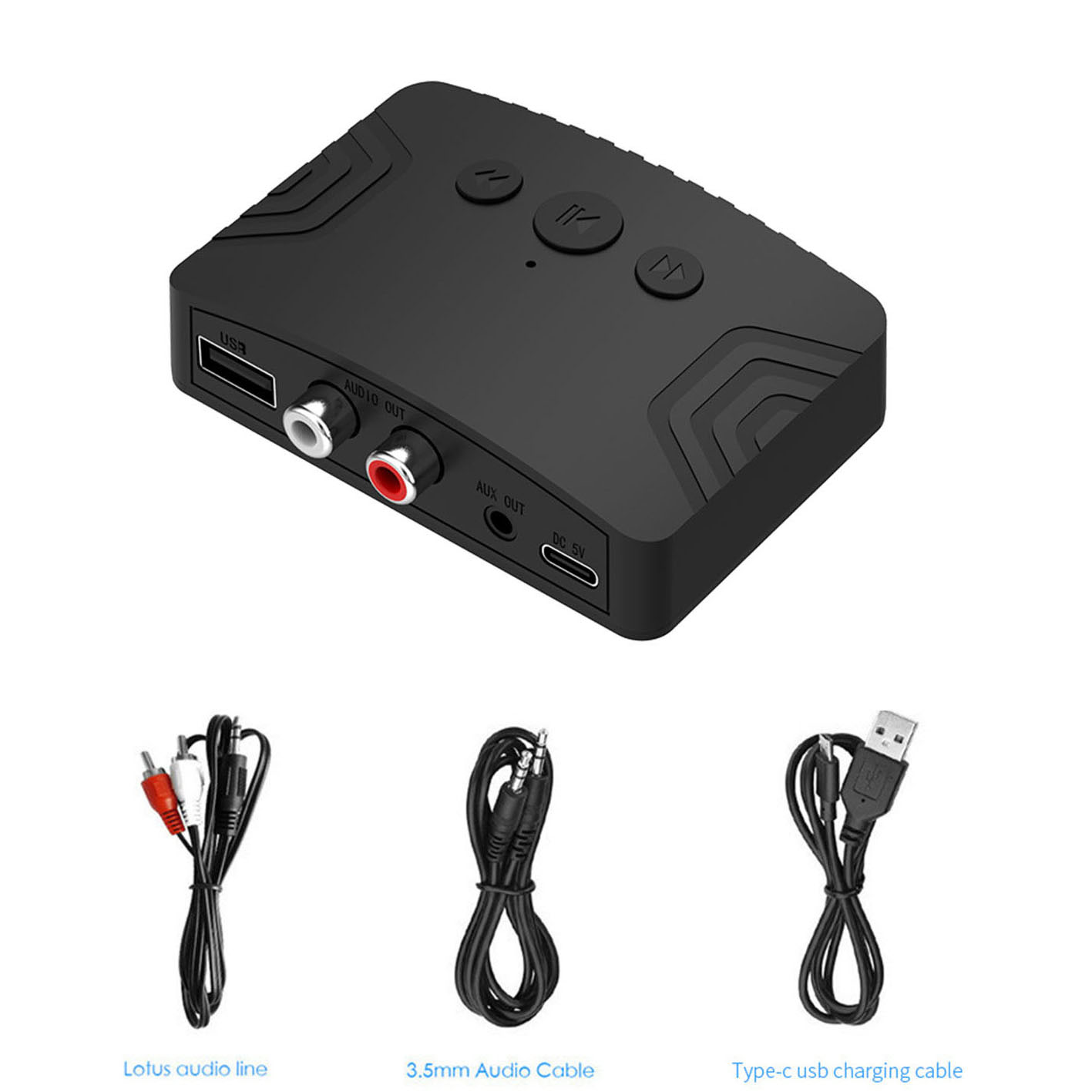 Sem fio bluetooth 5.3 receptor de áudio carro nfc estéreo aux 3.5mm jack rca adaptador de áudio bluetooth óptico u disco leitor música: Prateado