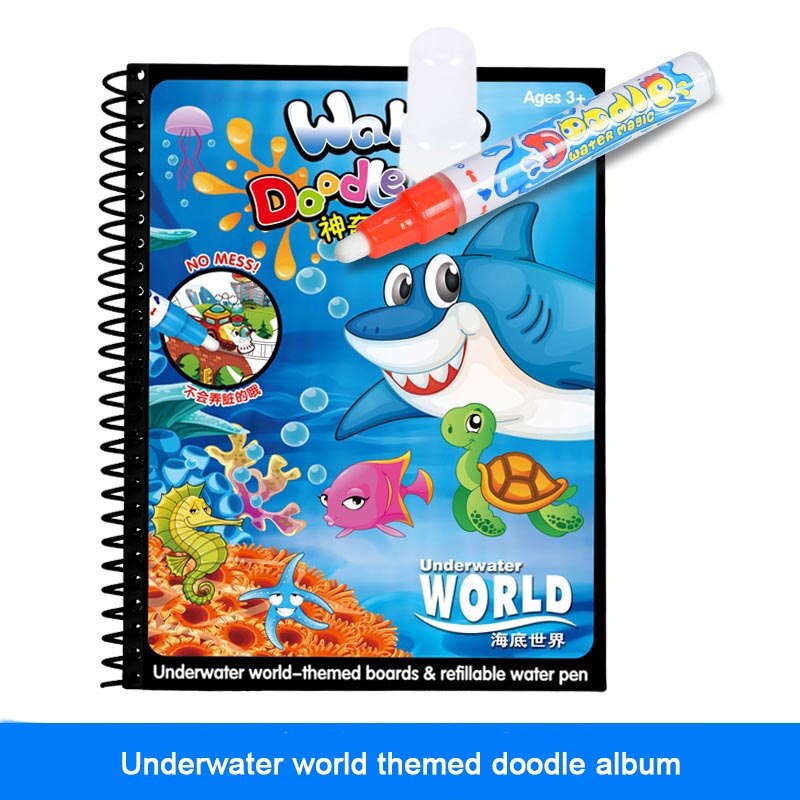 Disegno Album Giocattoli Del Fumetto Vernice Learning Libro Libro di Doodle Album di Pittura Acqua Riciclabile Colorazione Notebook Ricaricabile Penna Cartone