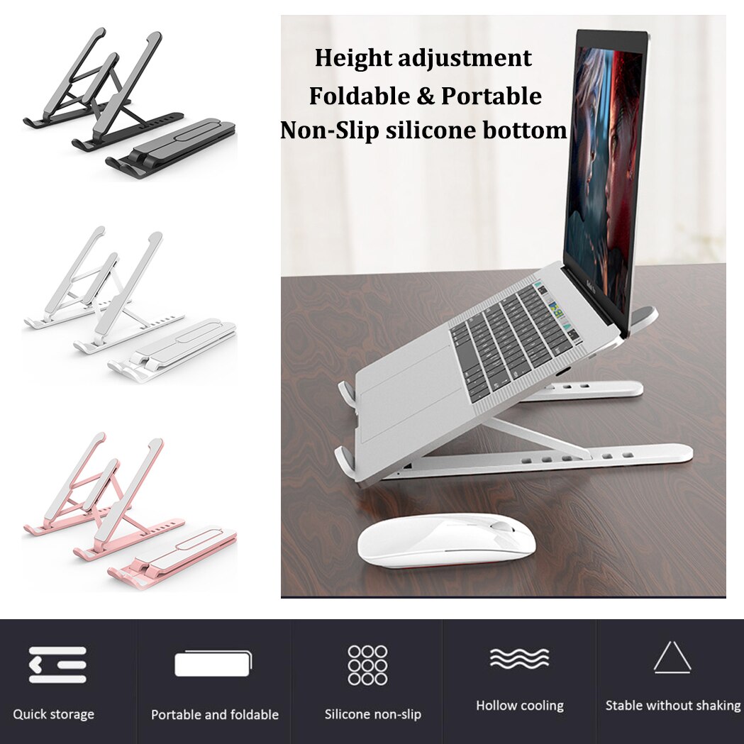 Verstelbare Draagbare Laptop Stand Opvouwbaar Ondersteuning Base Notebook Stand Voor Lapdesk Computer Laptop Houder Cooling Beugel Riser